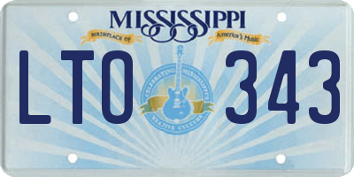 MS license plate LTO343