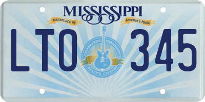 MS license plate LTO345