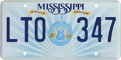 MS license plate LTO347