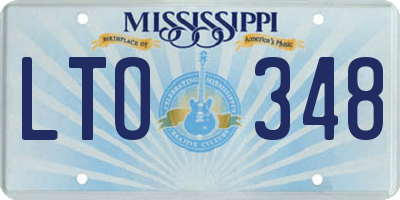 MS license plate LTO348