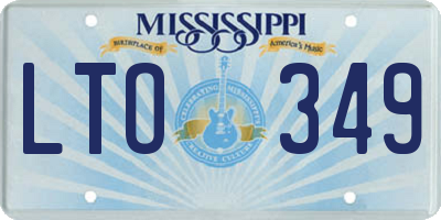 MS license plate LTO349