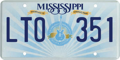 MS license plate LTO351