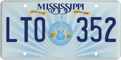 MS license plate LTO352