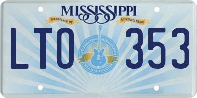 MS license plate LTO353