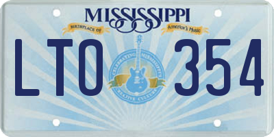 MS license plate LTO354