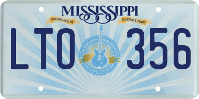 MS license plate LTO356
