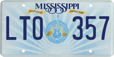 MS license plate LTO357