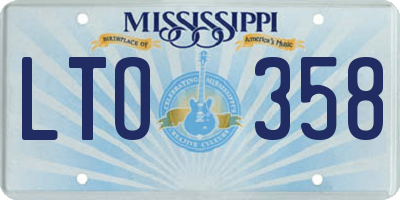 MS license plate LTO358