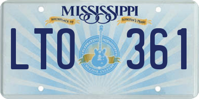 MS license plate LTO361