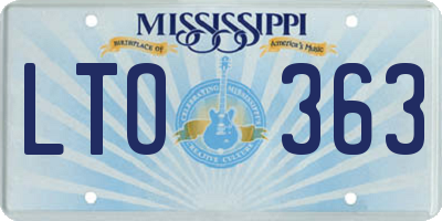 MS license plate LTO363
