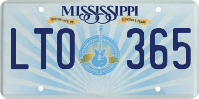 MS license plate LTO365