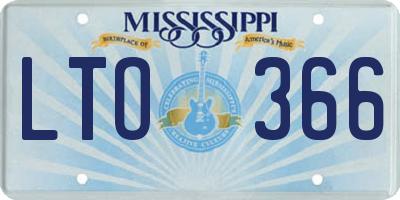 MS license plate LTO366