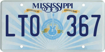 MS license plate LTO367