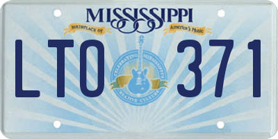 MS license plate LTO371