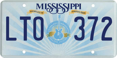 MS license plate LTO372