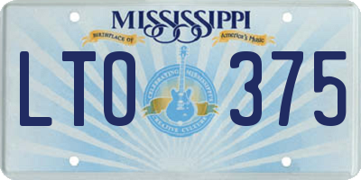 MS license plate LTO375
