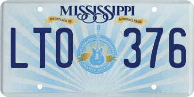 MS license plate LTO376