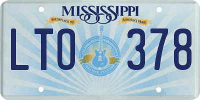 MS license plate LTO378