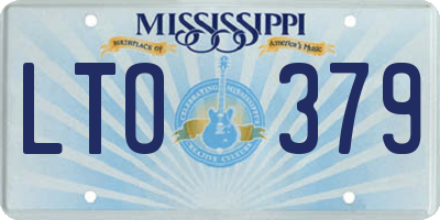 MS license plate LTO379