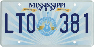 MS license plate LTO381