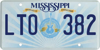 MS license plate LTO382