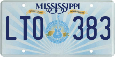 MS license plate LTO383