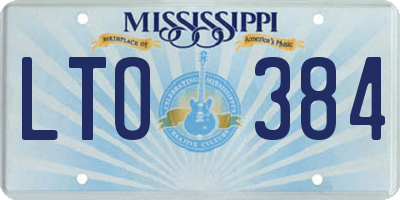 MS license plate LTO384