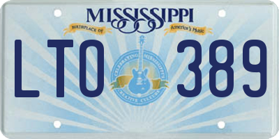MS license plate LTO389