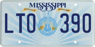 MS license plate LTO390