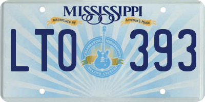 MS license plate LTO393