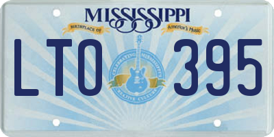 MS license plate LTO395
