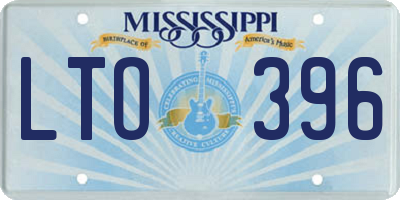 MS license plate LTO396