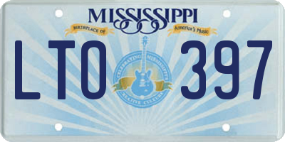 MS license plate LTO397