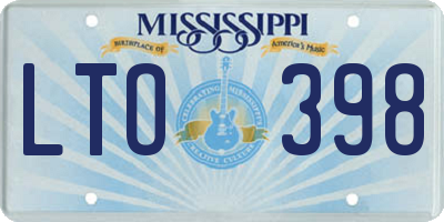 MS license plate LTO398