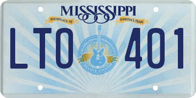 MS license plate LTO401