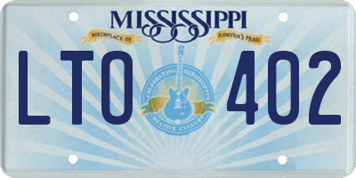 MS license plate LTO402