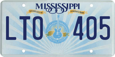 MS license plate LTO405