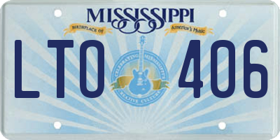 MS license plate LTO406