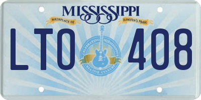 MS license plate LTO408