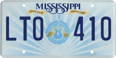 MS license plate LTO410