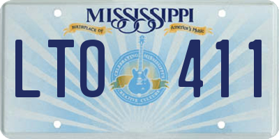 MS license plate LTO411
