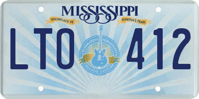 MS license plate LTO412