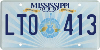 MS license plate LTO413