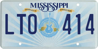 MS license plate LTO414