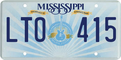 MS license plate LTO415