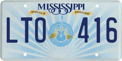 MS license plate LTO416