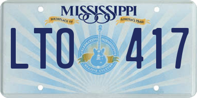 MS license plate LTO417