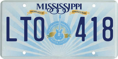 MS license plate LTO418