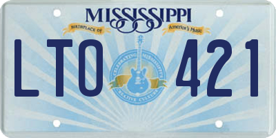 MS license plate LTO421