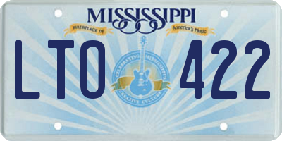 MS license plate LTO422